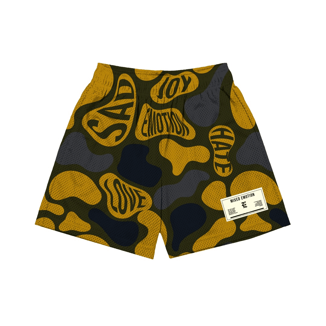 Mixed Emotional Brand Camo Green Shorts