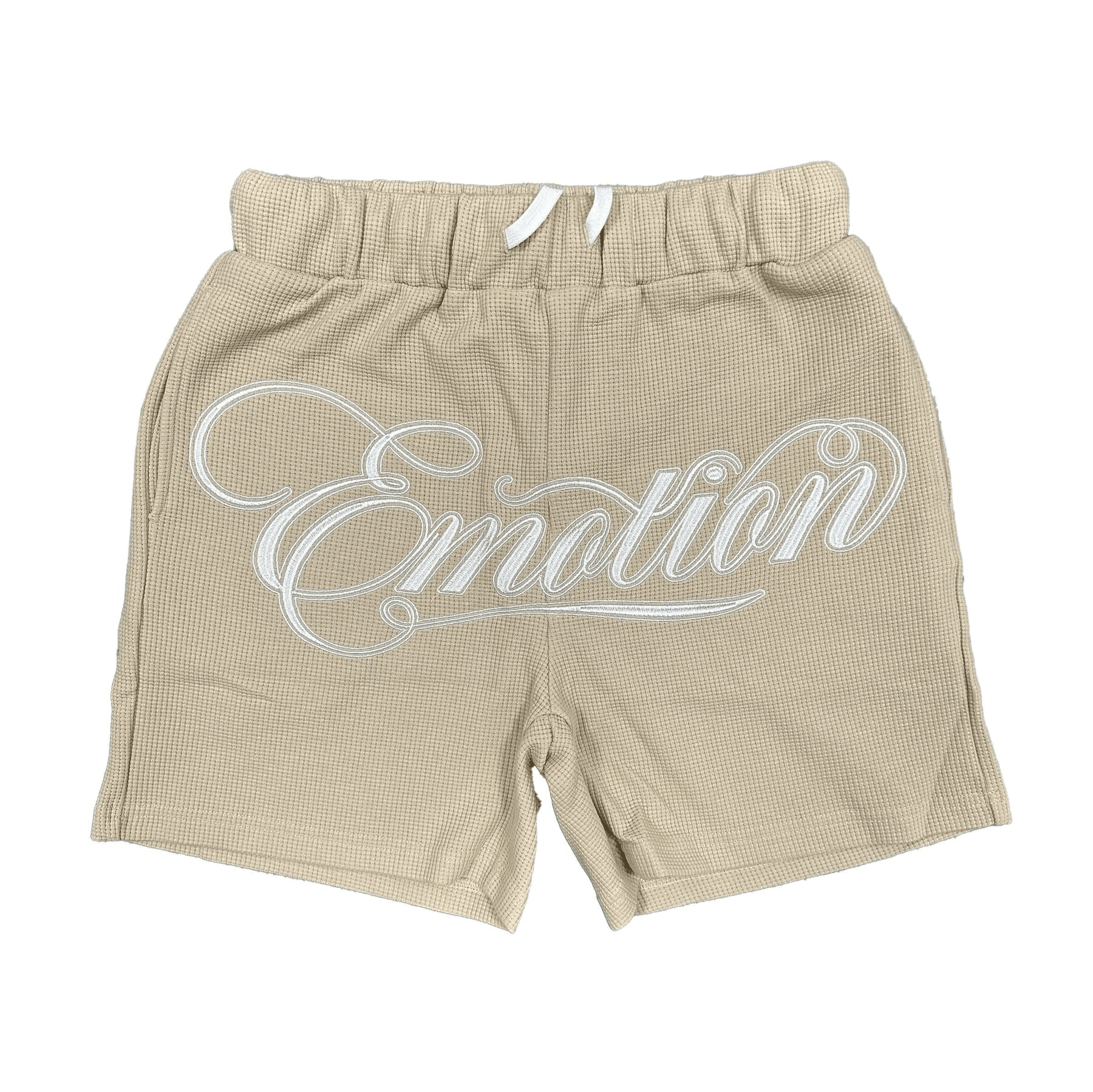 Mixed-Emotion-Cream-Signature-Shorts Mixed Emotional Brand Cream Signature Shorts