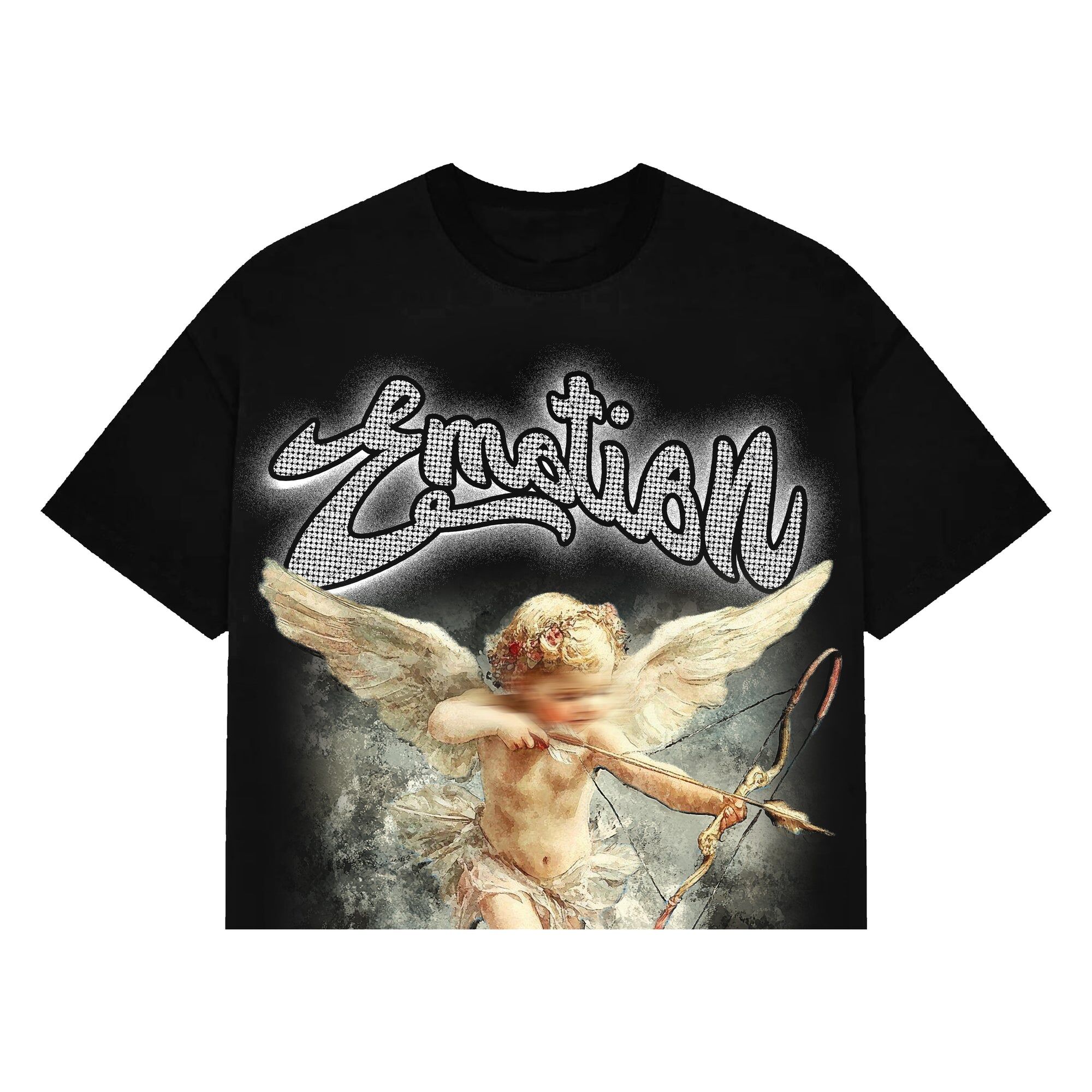 Black-Rhinestone-Cropped-Tee Mixed Emotional Brand Cropped End Shirt